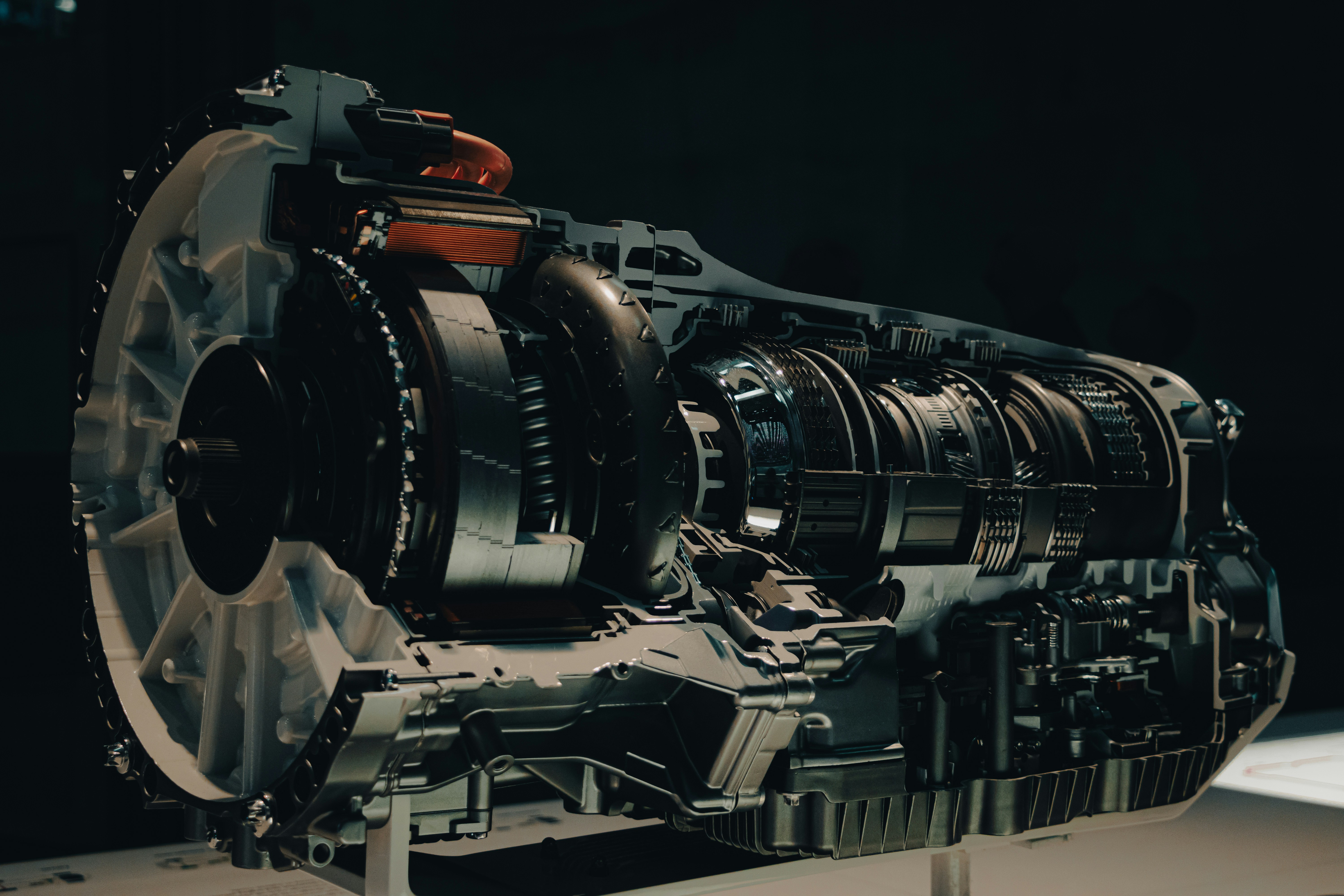 Full transmission cutaway on display stand